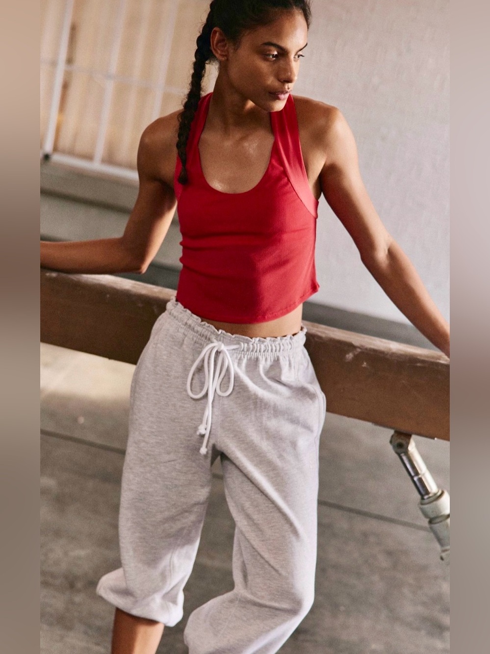 NWT FREE PEOPLE MOVEMENT SUNSET TANK GRAPEFRUIT CRUSH NEON RED